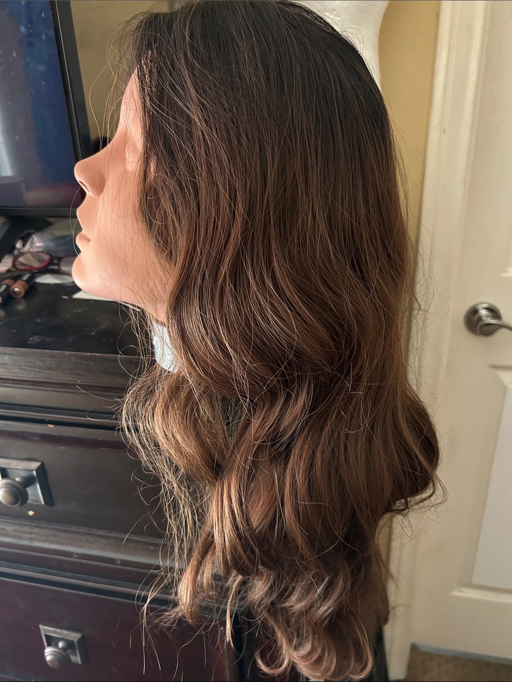 Natural Brown Wavy Womens Hairpiece Wig - Unbranded
